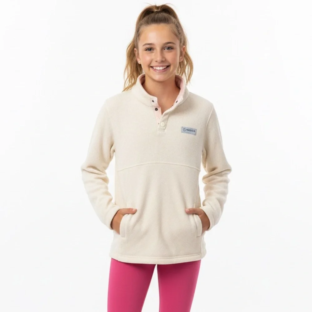GIRLS Magellan Outdoors Cream Pullover Sweatshirt Size XL - Picture 5 of 5